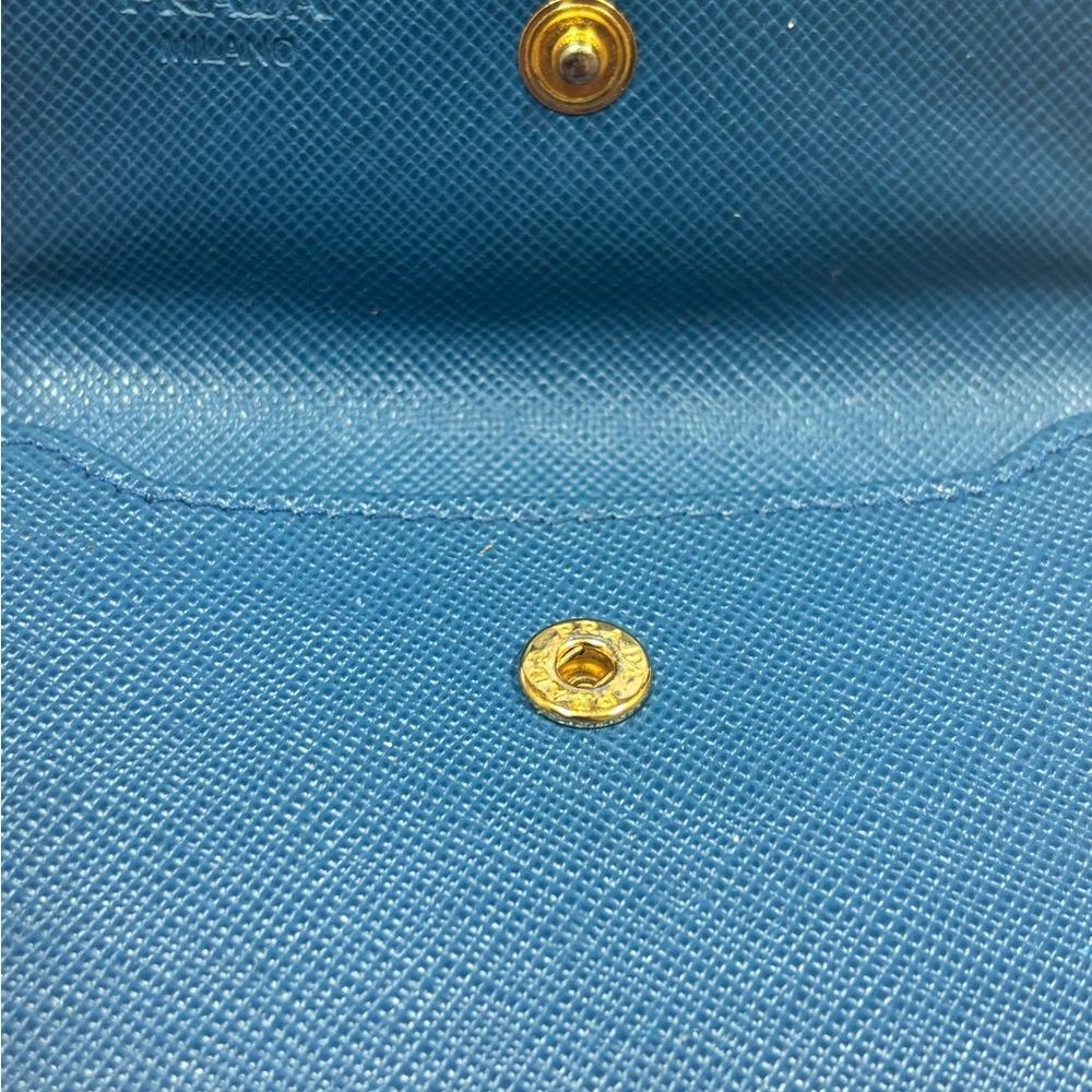 Prada Blue Leather Card Holder - Picture 4 of 11